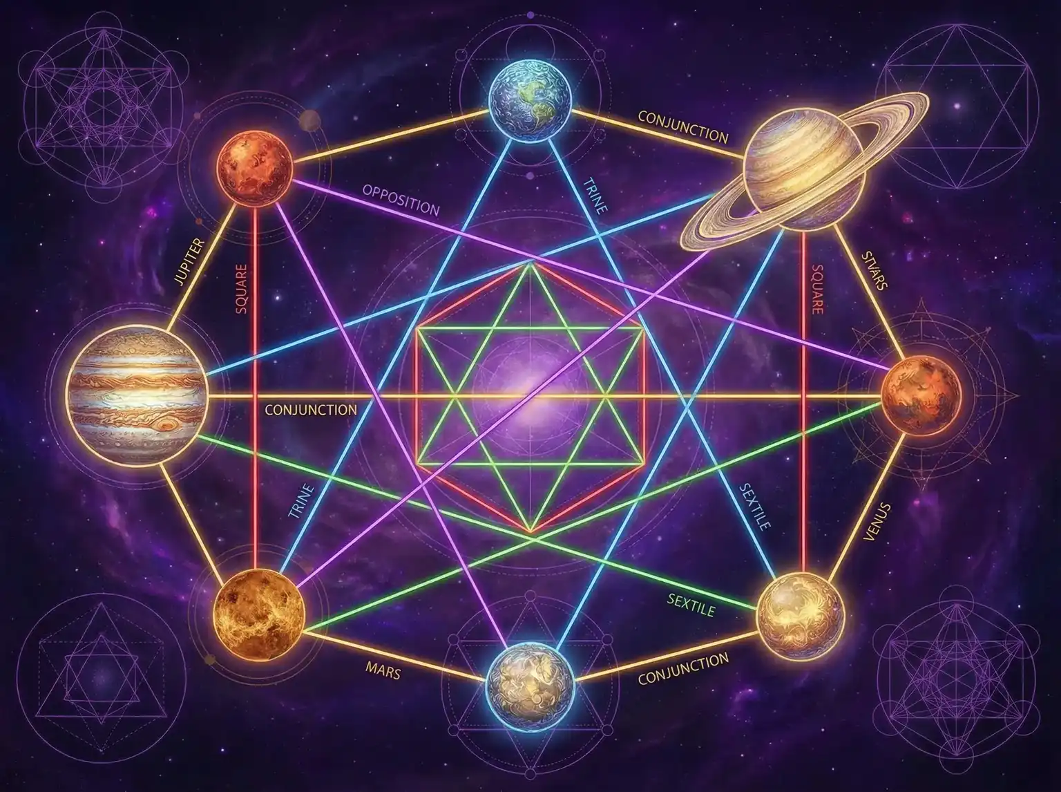 行星相位解读 - 空前绝后满天飞 | 占星学进阶